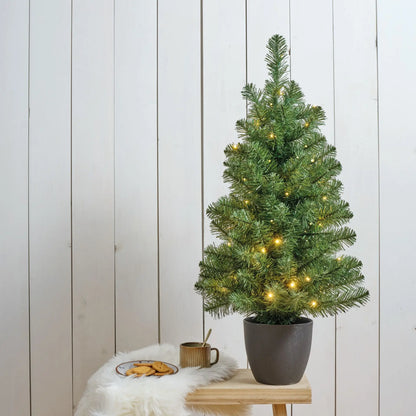 Albero di Natale Imperial in vaso verde con 50 LED Ø50 × H90 cm