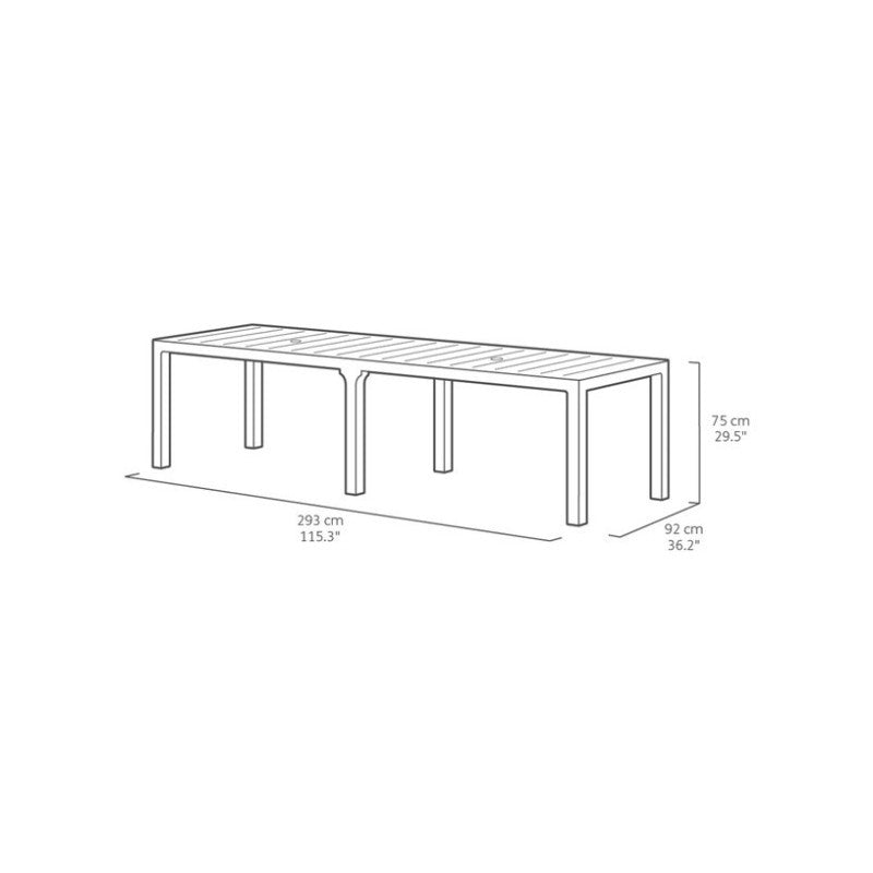 Keter Julie Table double graphite cm 147-295x90x74,5 h