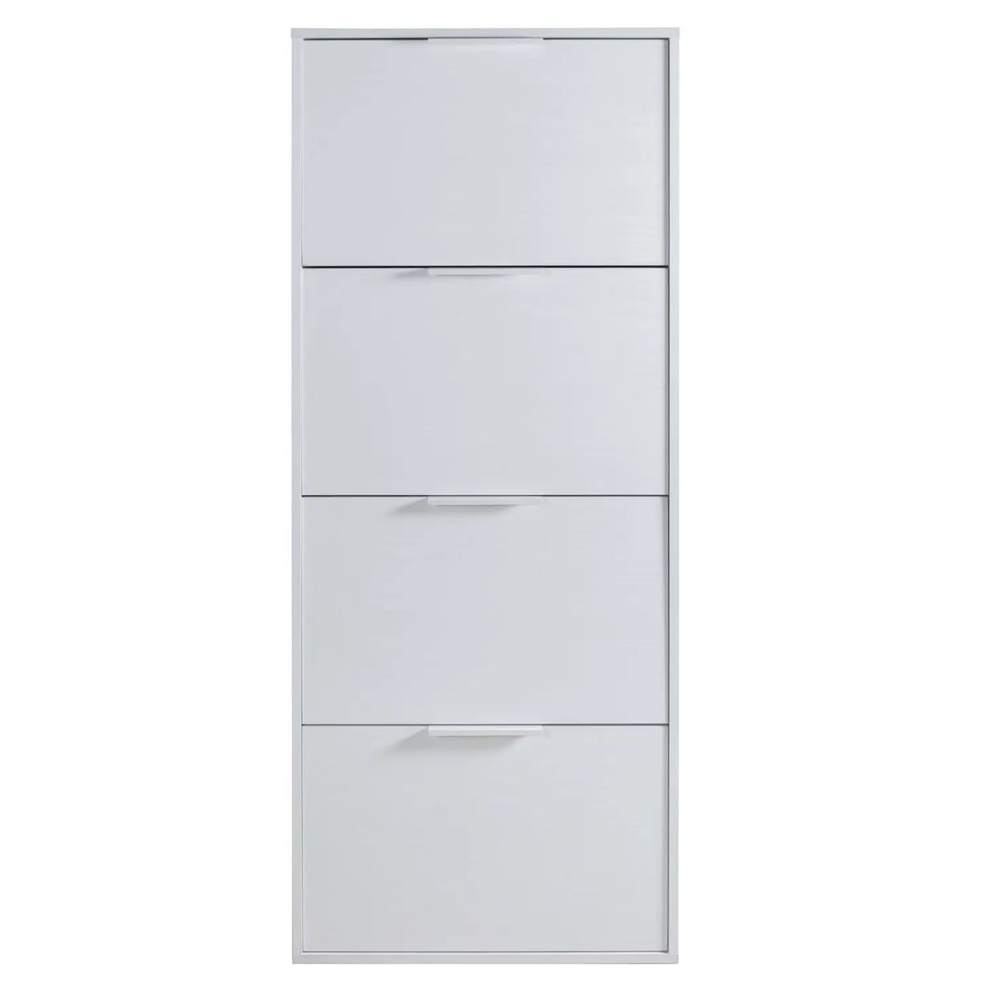 Etagère à chaussures 4 abattants blanc brillant 65x25x147 cm h