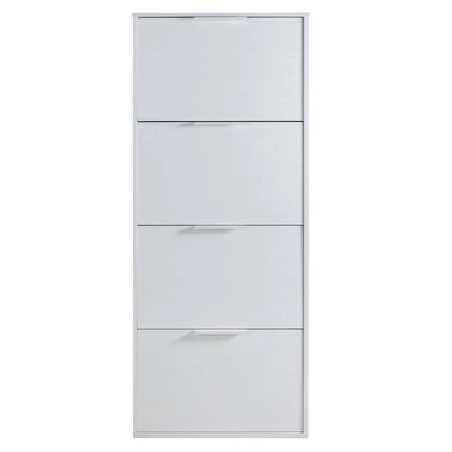 Etagère à chaussures 4 abattants blanc brillant 65x25x147 cm h