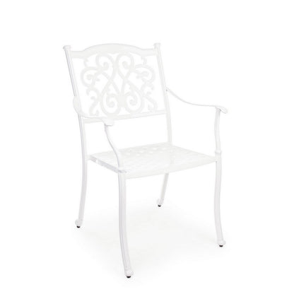 Chaise Ivrea Blanche Avec Accoudoirs Pour Extérieur