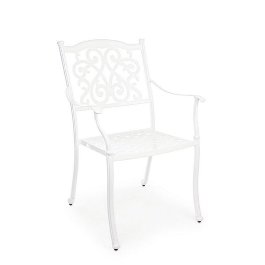 Chaise Ivrea Blanche Avec Accoudoirs Pour Extérieur