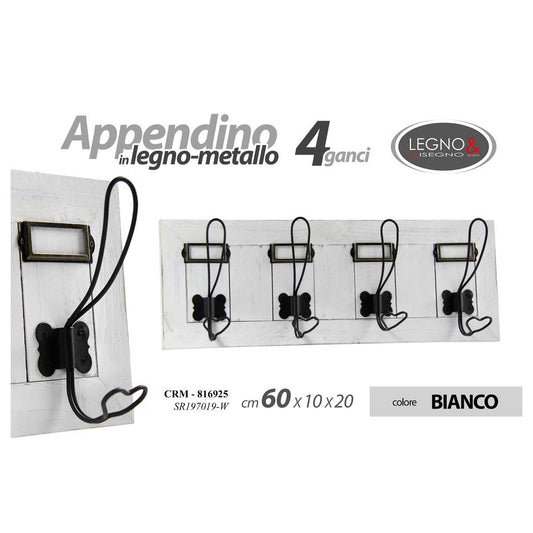 Appendino 4 ganci 60x10x20 cm