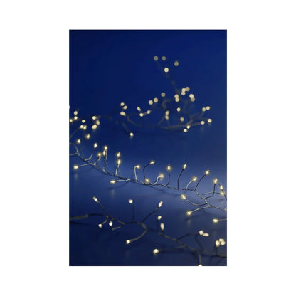 Catena micro LED Compact filo argento luce bianco caldo classico 120 cm da interno
