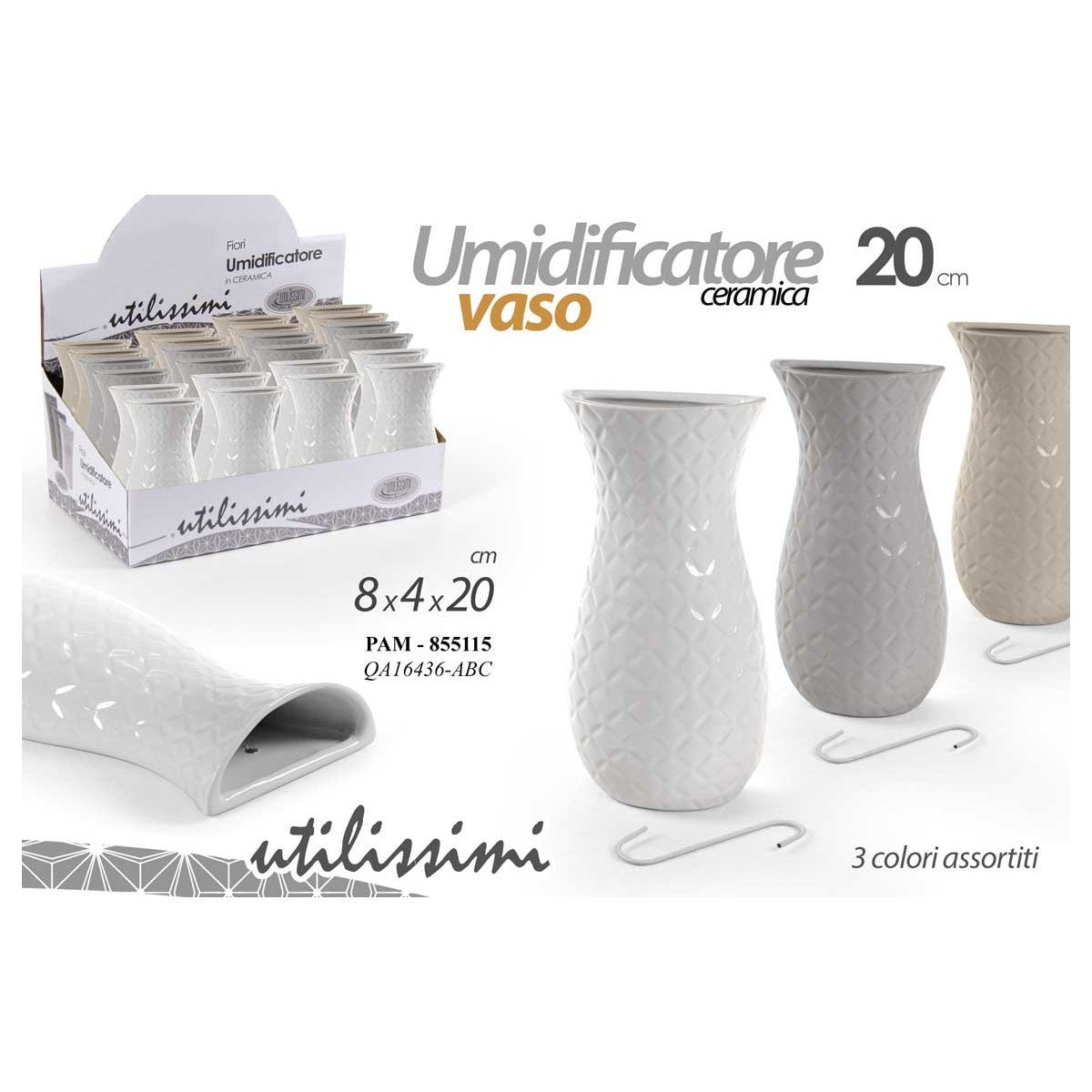 Umidificatore ceramica vaso assortito 20cm - 1 pezzo assortito