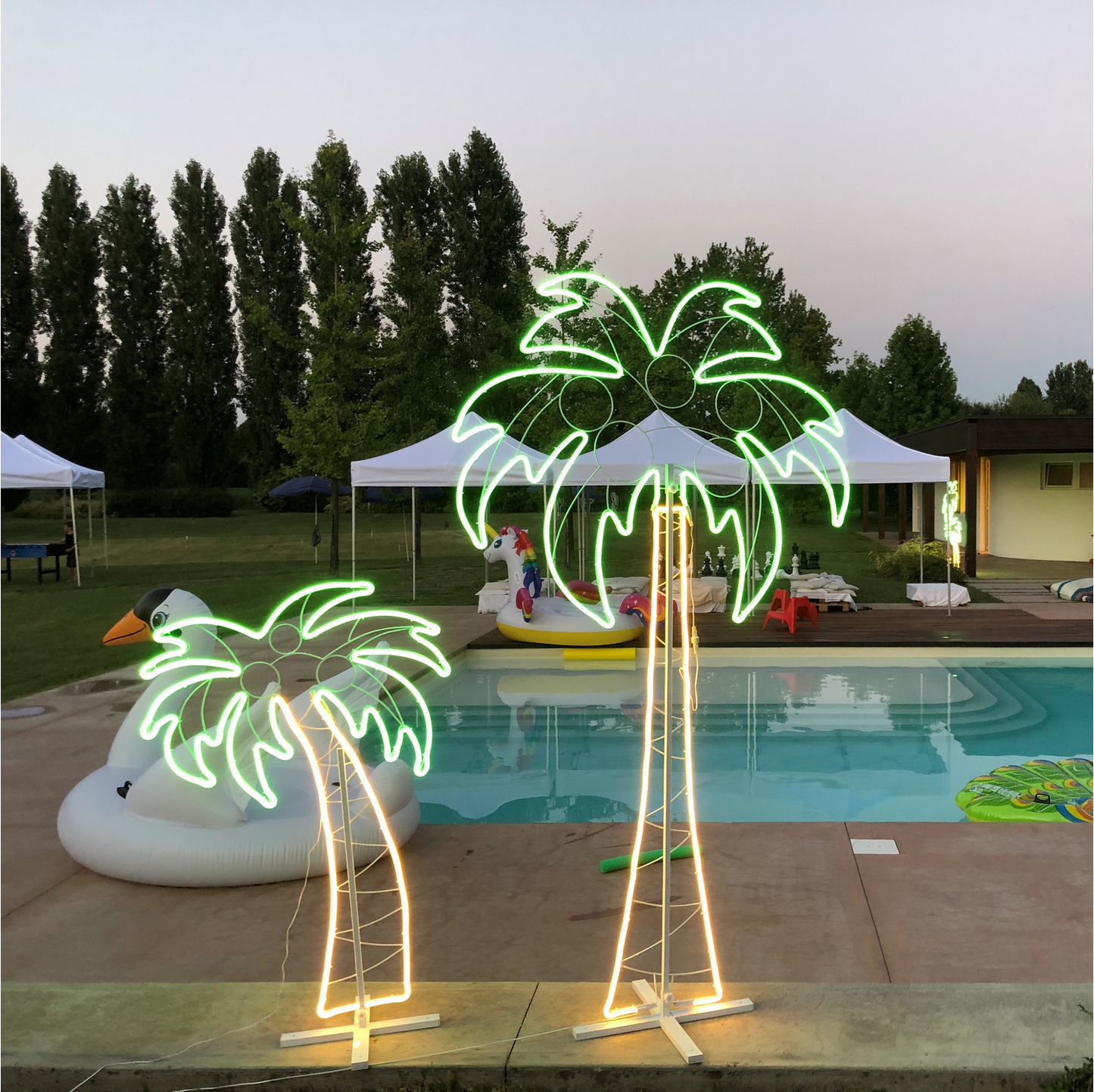 Néon double face 120xH200 cm blanc et vert