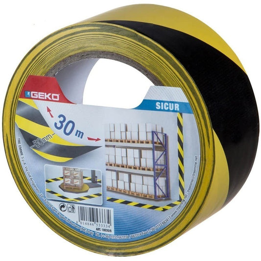 Ruban de marquage PVC jaune/noir 50 mm x 30 m