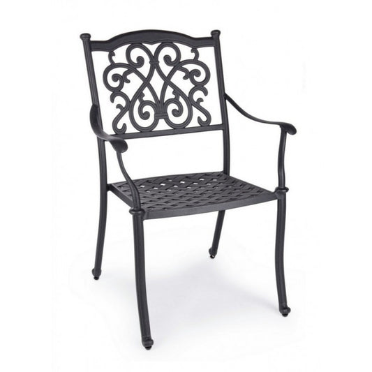 4x Chaises de Jardin en Fer C-BR IVREA Anthracite