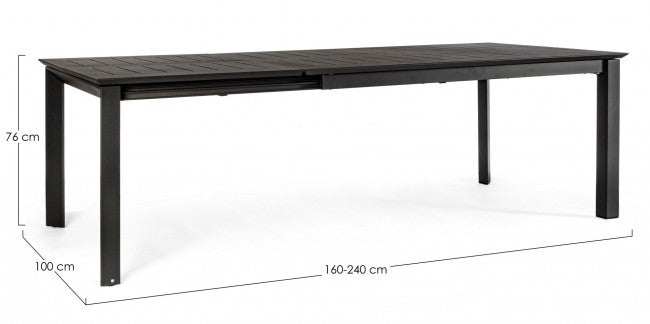 Table basse extensible Konnor anthracite m 160-240x100x76h