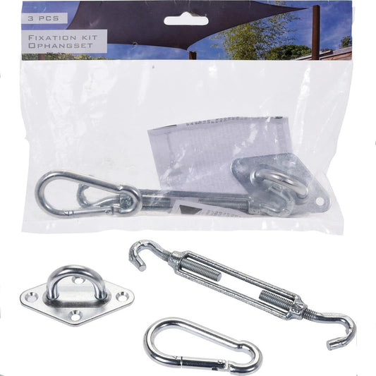 Kit de fixation pour toile d'ombrage 3 pièces