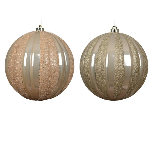 Sfera natalizia in polistirolo perla lucida e glitterata Ø20 cm