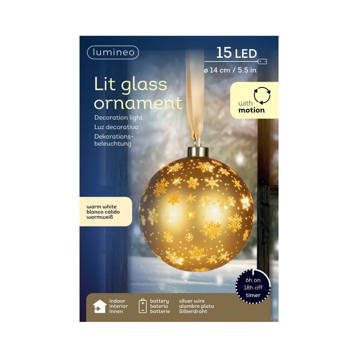 Sfera natalizia oro con LED Ø14 cm