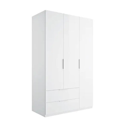 Armoire 3 portes et 2 tiroirs 122x58 cm blanc