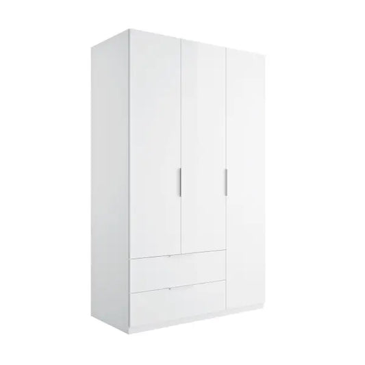 Armoire 3 portes et 2 tiroirs 122x58 cm blanc