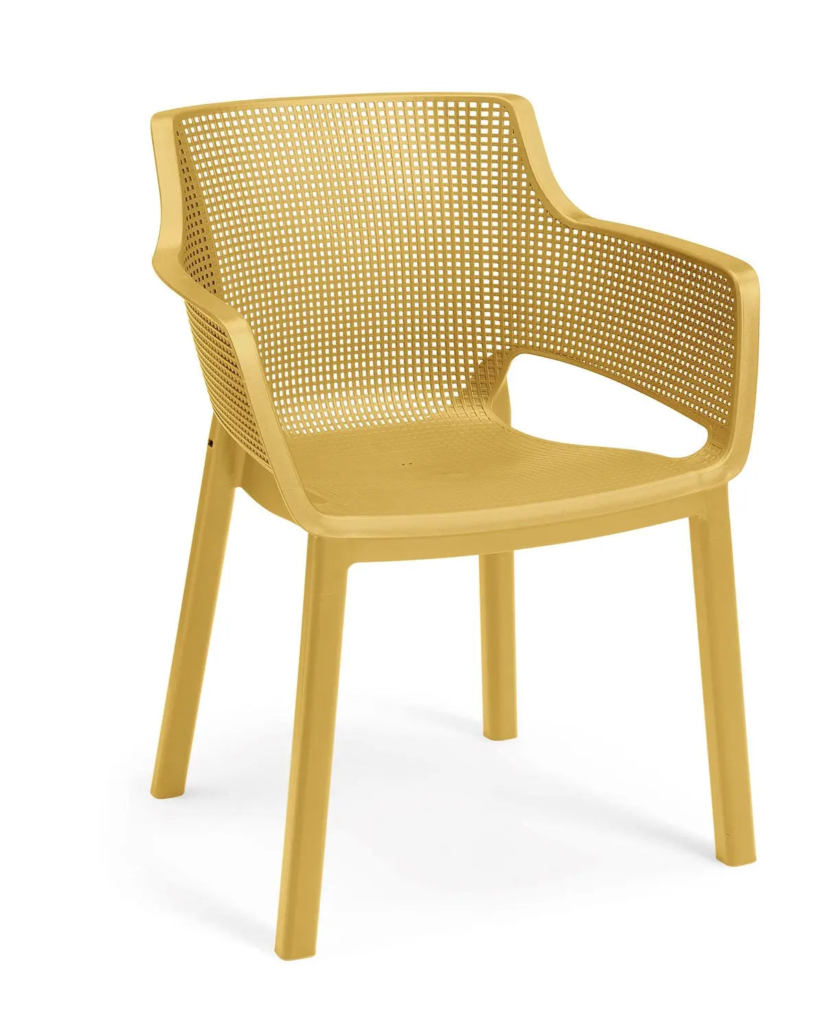 Chaise de jardin Elisa jaune moutarde 61x54x79 cm h