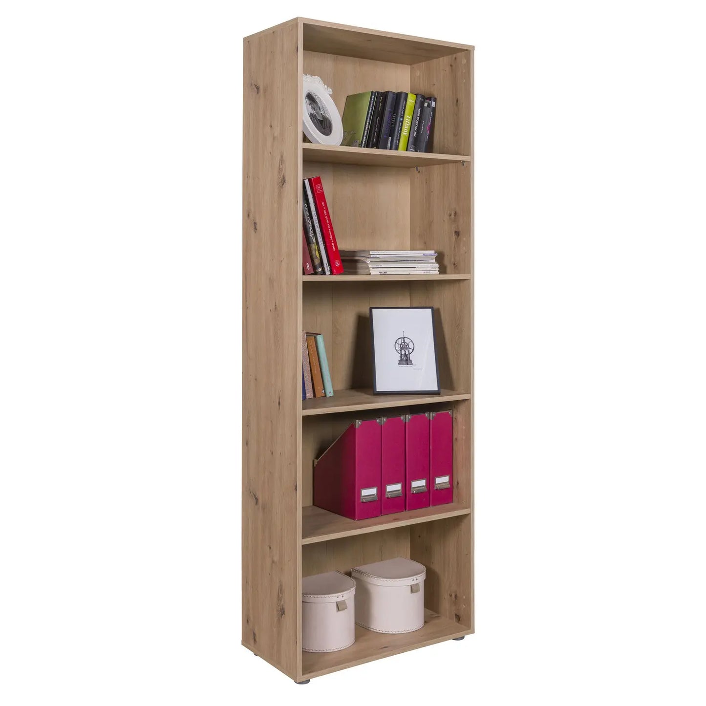 Bibliothèque 5 étagères chêne artisanal 68,8x35,3x200 composad