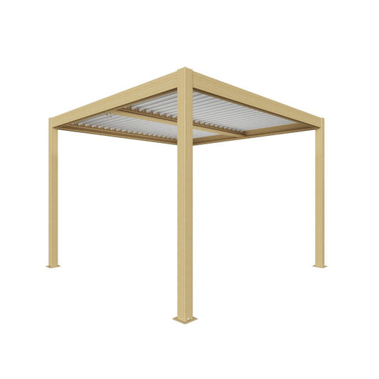 Pergola bioclimatique Atena effet bois 3 x 4 x H 2,5 m