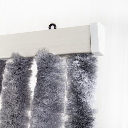Rideau chenille gris 100x220 cm