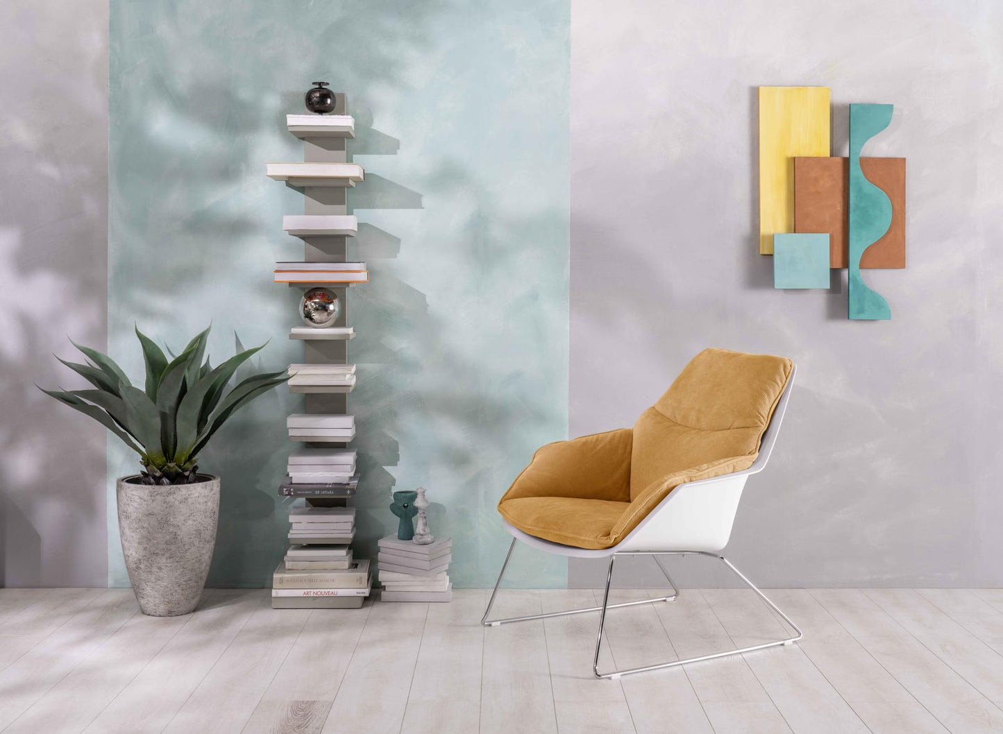 Poltrona in polipropilene giallo 85 cm x 74 cm H. 86 cm