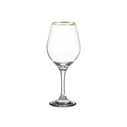 Lot de 6 verres à pied Amber à bord doré, 46 cl