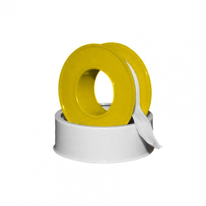 Ruban téflon ptfe pour gaz jaune 12 mm x 12 m