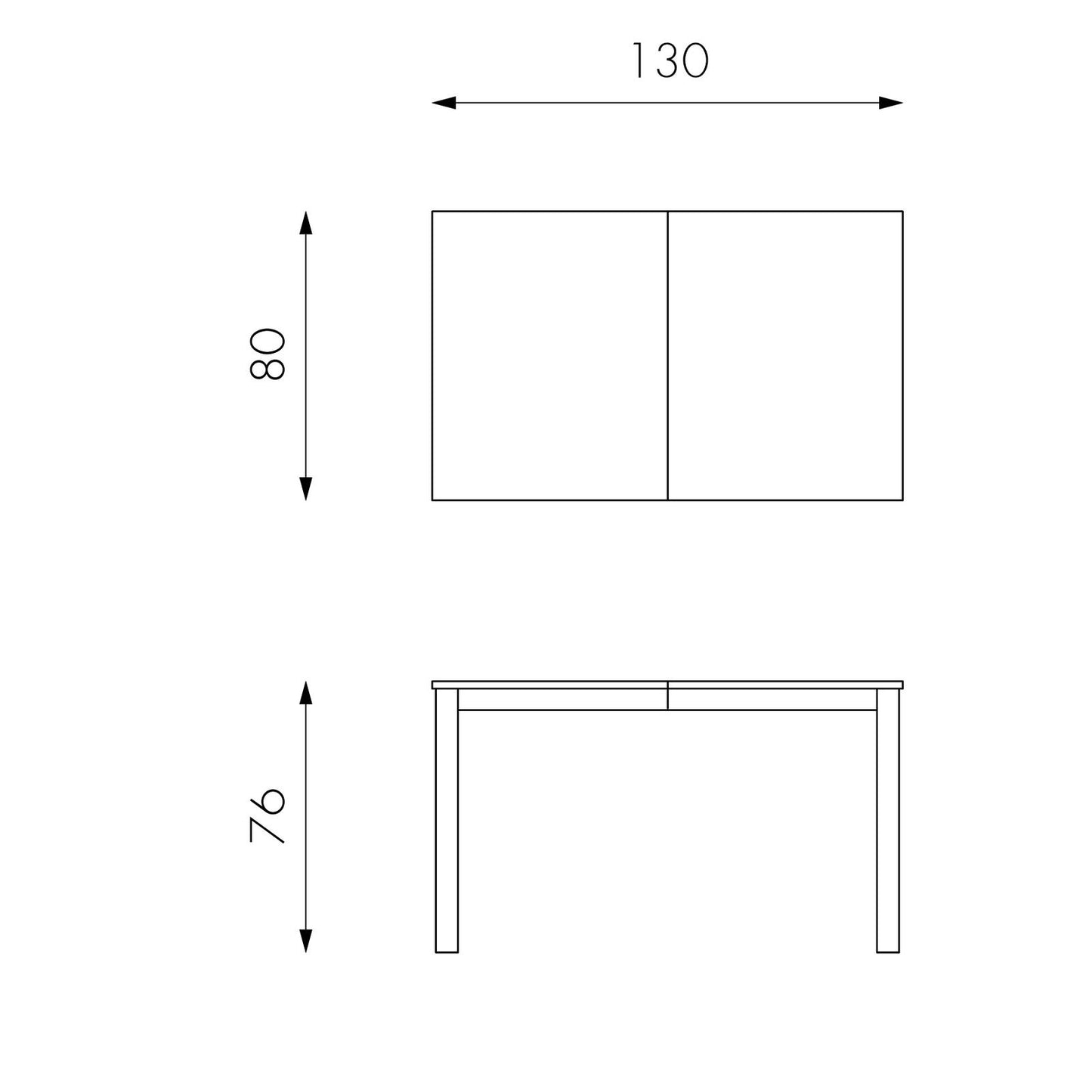 Tavolo allungabile in melaminico bianco 130/210x80x76h cm