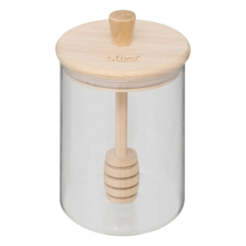 Pot à miel en verre Hermet 0,4 l avec couvercle et cuillère en bois