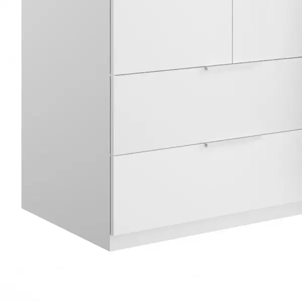 Armoire 3 portes et 2 tiroirs 122x58 cm blanc