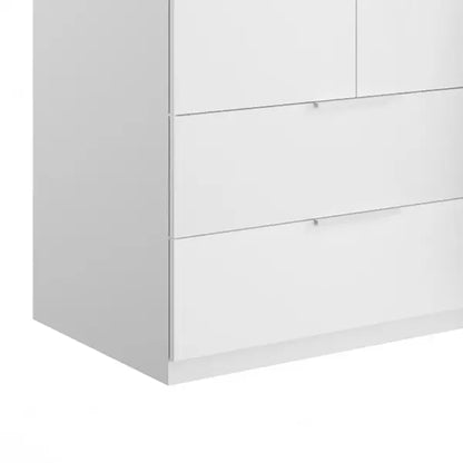 Armoire 3 portes et 2 tiroirs 122x58 cm blanc
