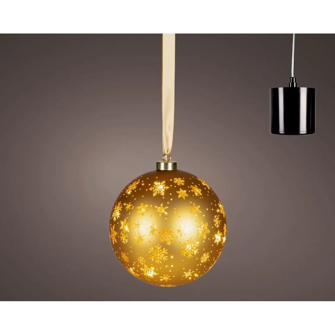 Sfera natalizia oro con LED Ø19 cm