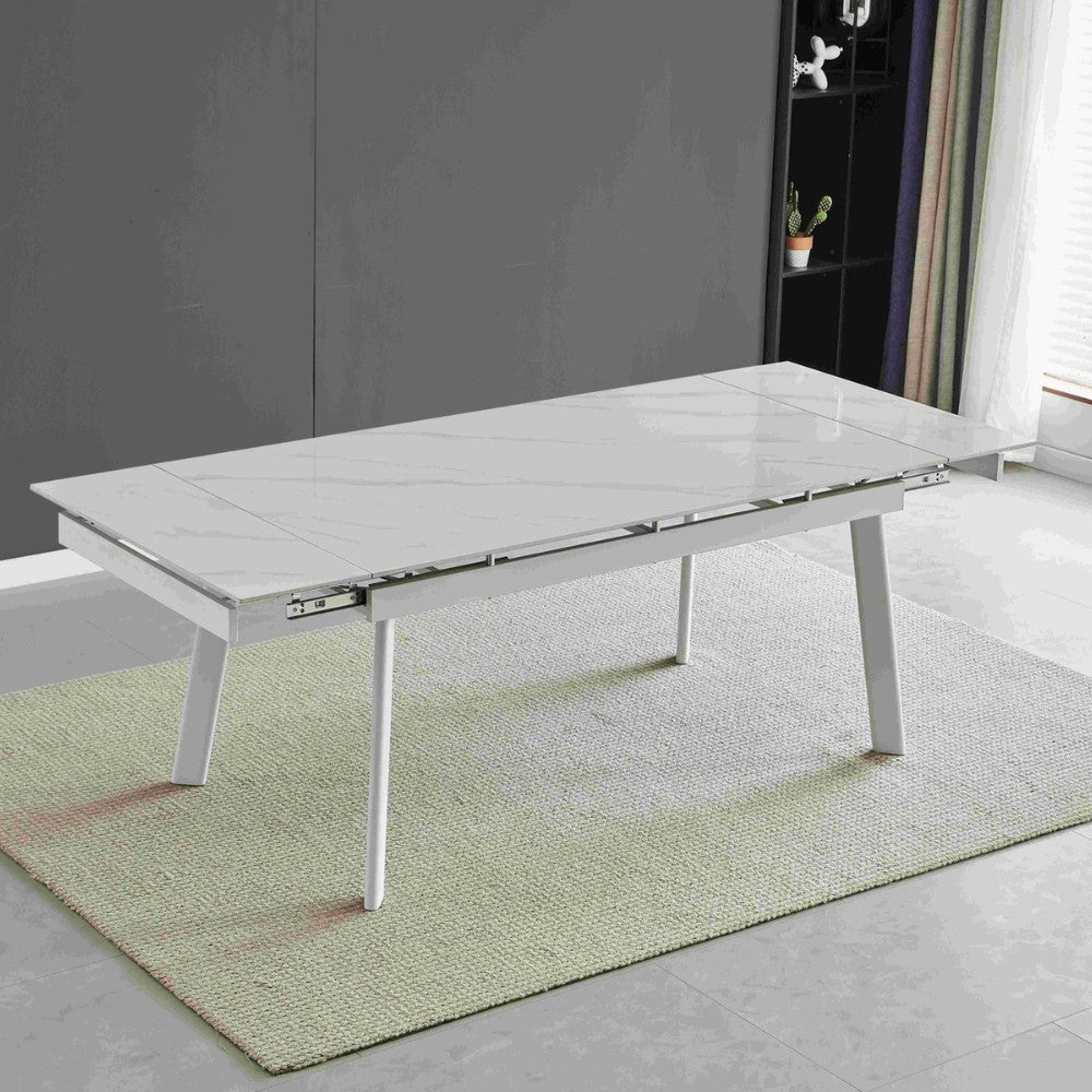 Table extensible blanche 160x90x76 cm