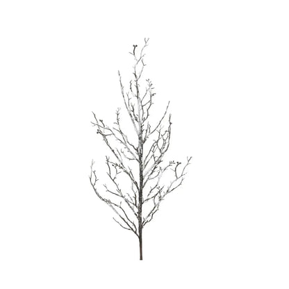 Ramo natalizio in plastica marrone innevato H81 cm
