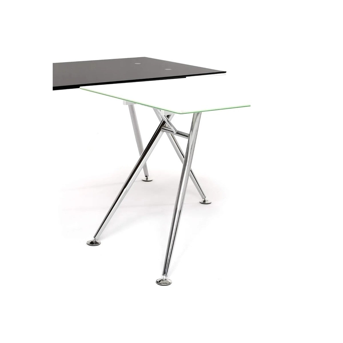 Bureau blanc avec plateau en verre trempé 150x80x76h cm