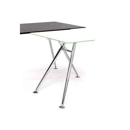 Bureau blanc avec plateau en verre trempé 150x80x76h cm