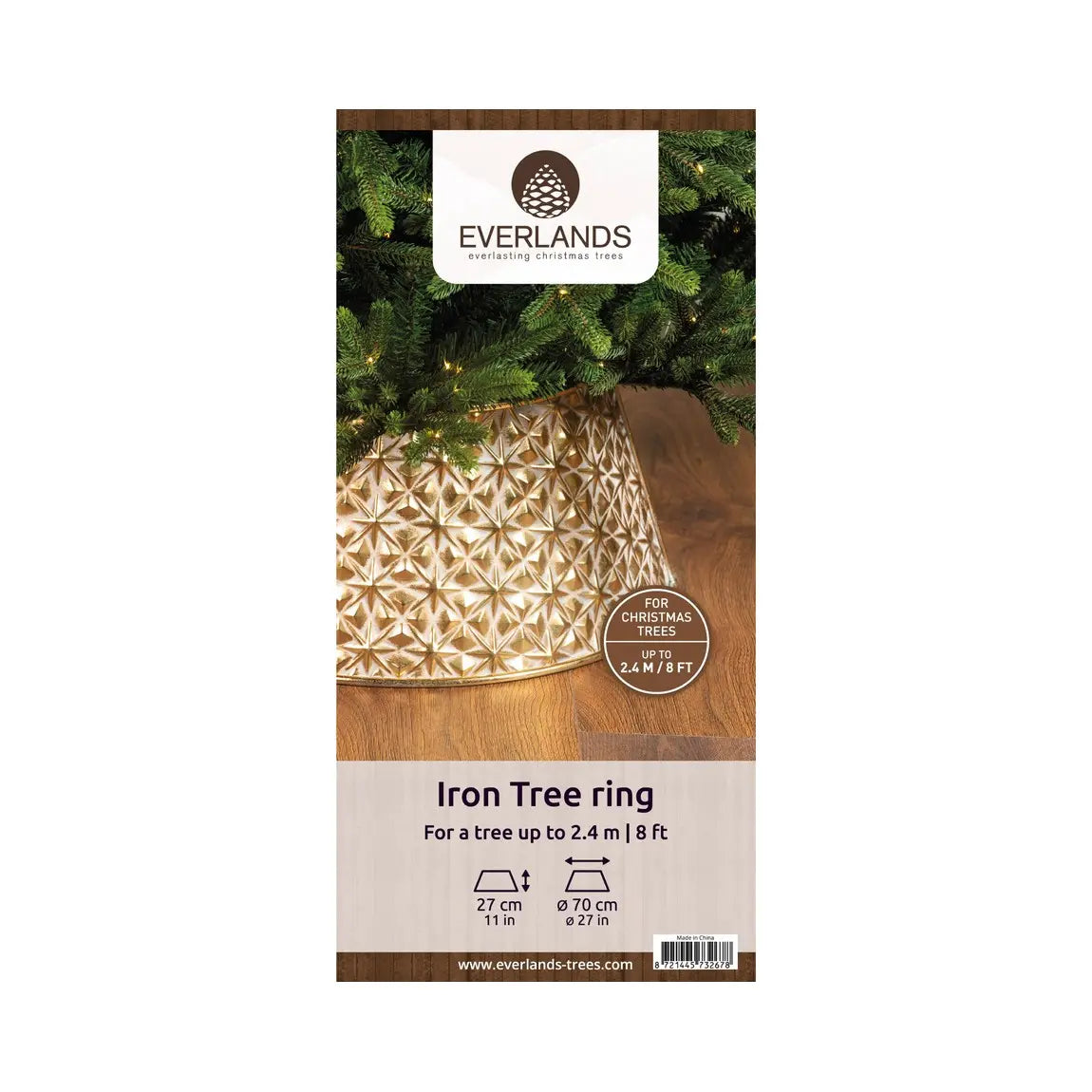 Copribase per albero di Natale in ferro oro antico Ø70 × H27 cm