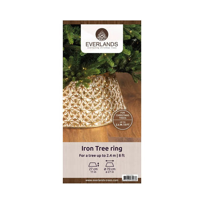 Copribase per albero di Natale in ferro oro antico Ø70 × H27 cm