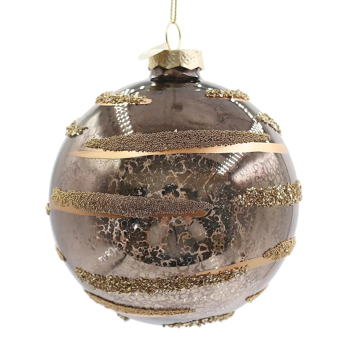 Sfera decorativa Streaks in vetro marrone Ø10 cm
