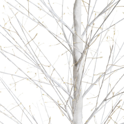 Arbre branches blanches 110x200 cm avec LED