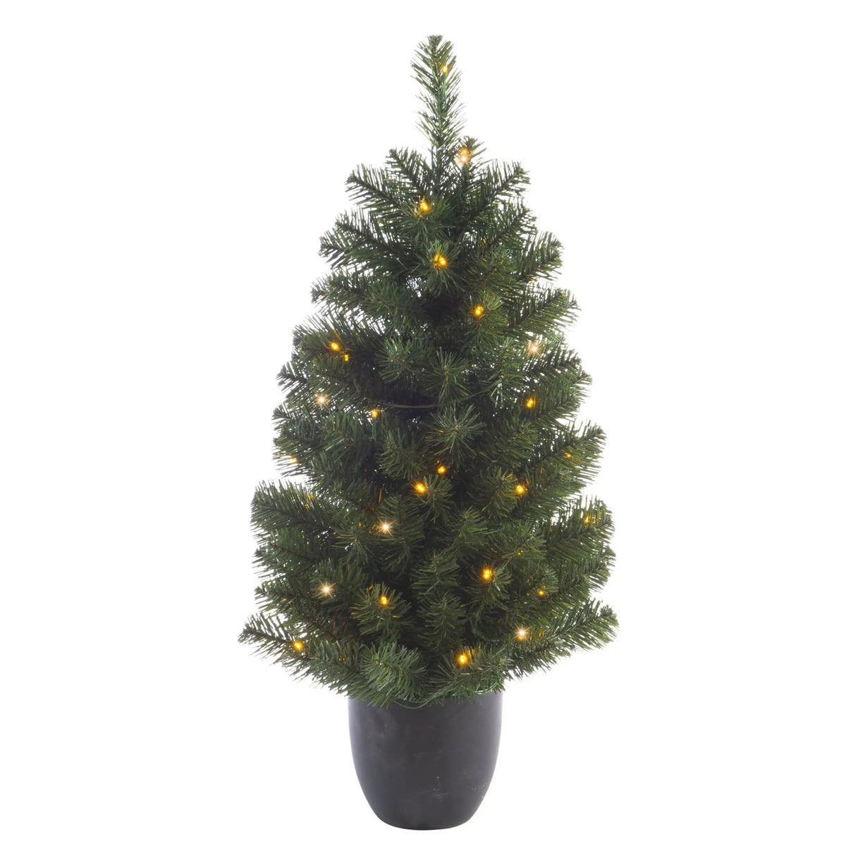 Albero di Natale Imperial in vaso verde con 50 LED Ø50 × H90 cm