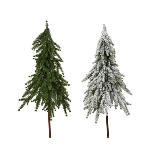 Mini albero di Natale verde e innevato Ø20 × H50 cm – 1 pezzo assortito