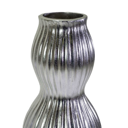 Porte-vase en résine argentée ø45h120 cm