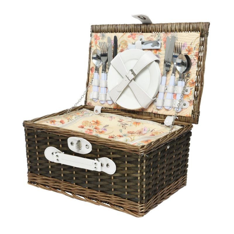 Cestino da picnic in vimini con posate e piatti 40 × 26 × H20 cm