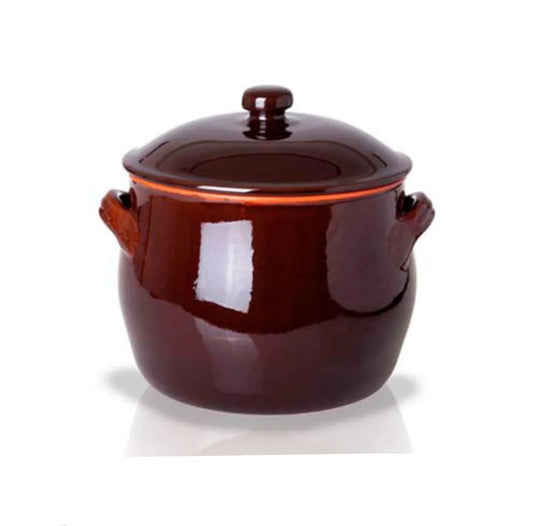 Pot Benegiamo en terre cuite avec couvercle 2 anses ø24 cm