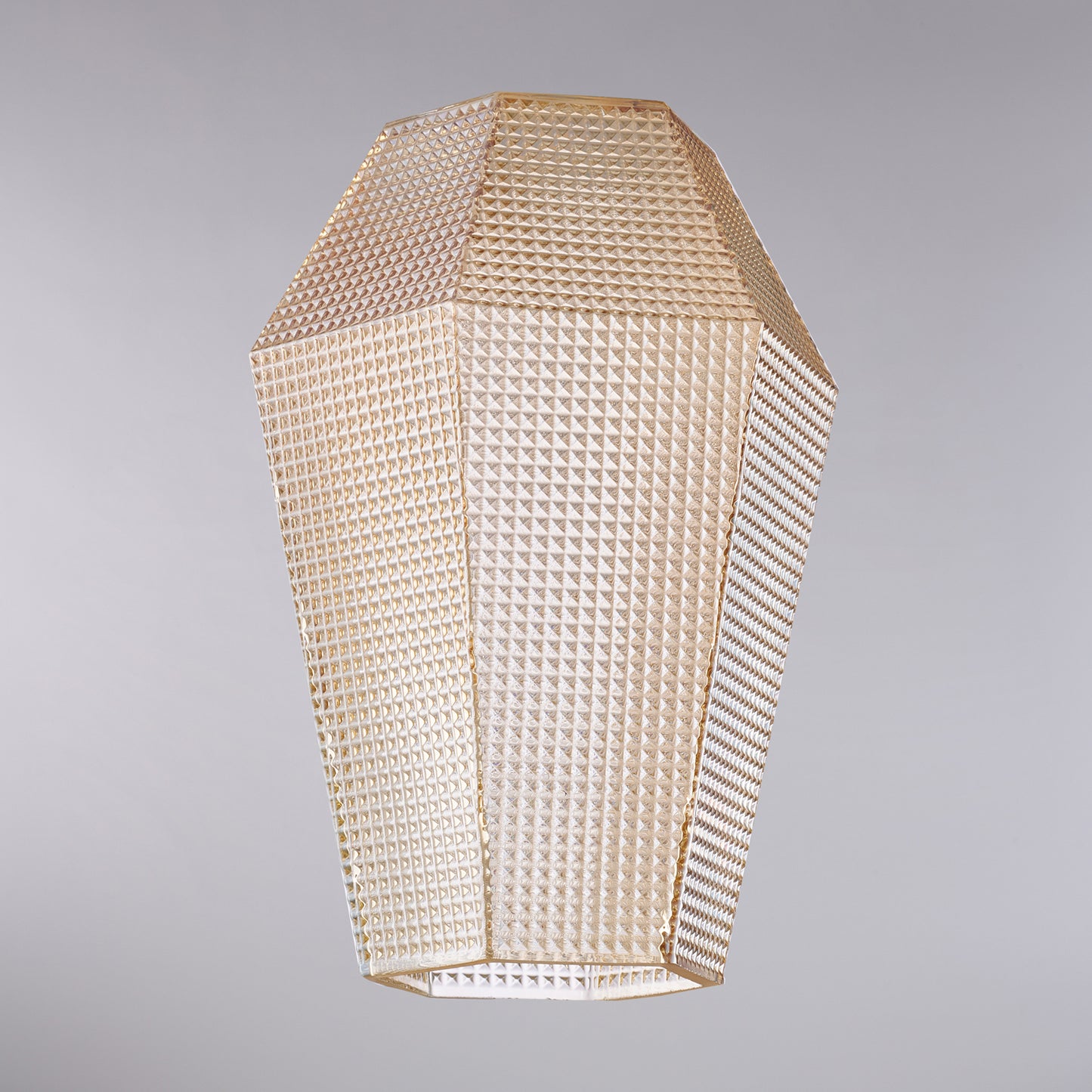 diffusore in vetro soffiato ambra con decoro in rilievo H.27 - Ø20