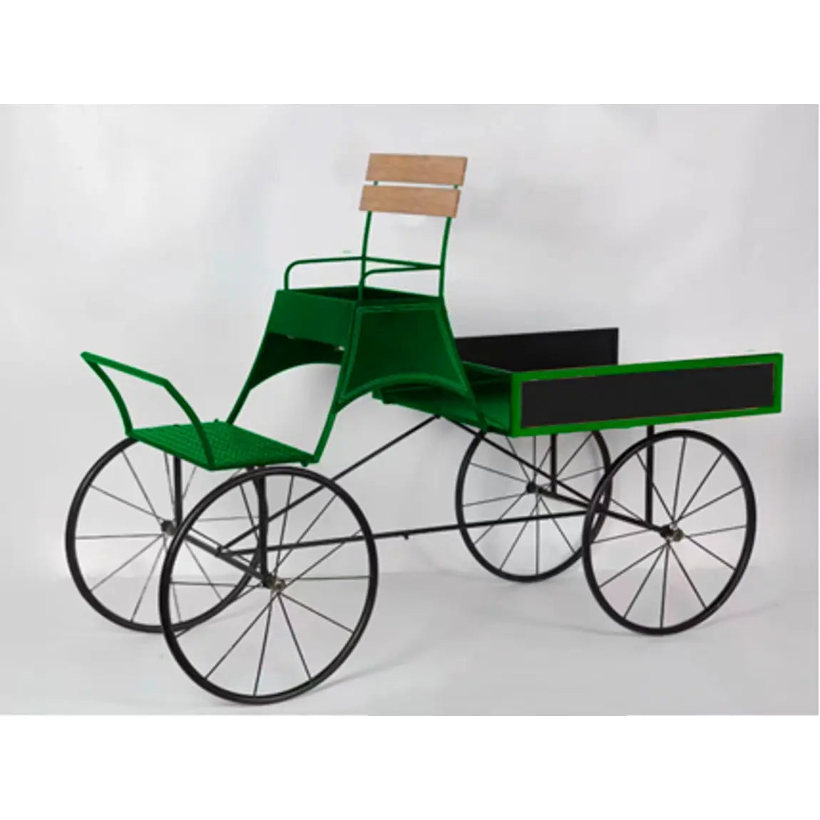 Calesse decorativo verde in ferro 168 × 69 × H121 cm