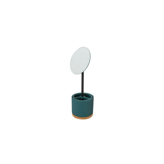 Miroir moderne avec rangement D14 cm, coloris Pétrole