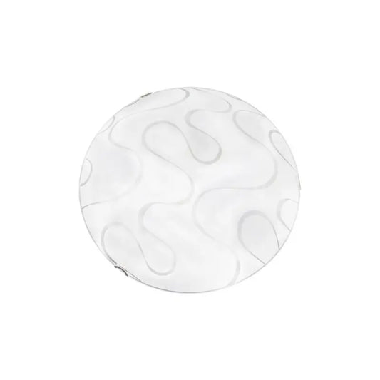 Plafoniera Ondina D.30 1xE27 ganci cromo vetro lastra bianco decorato