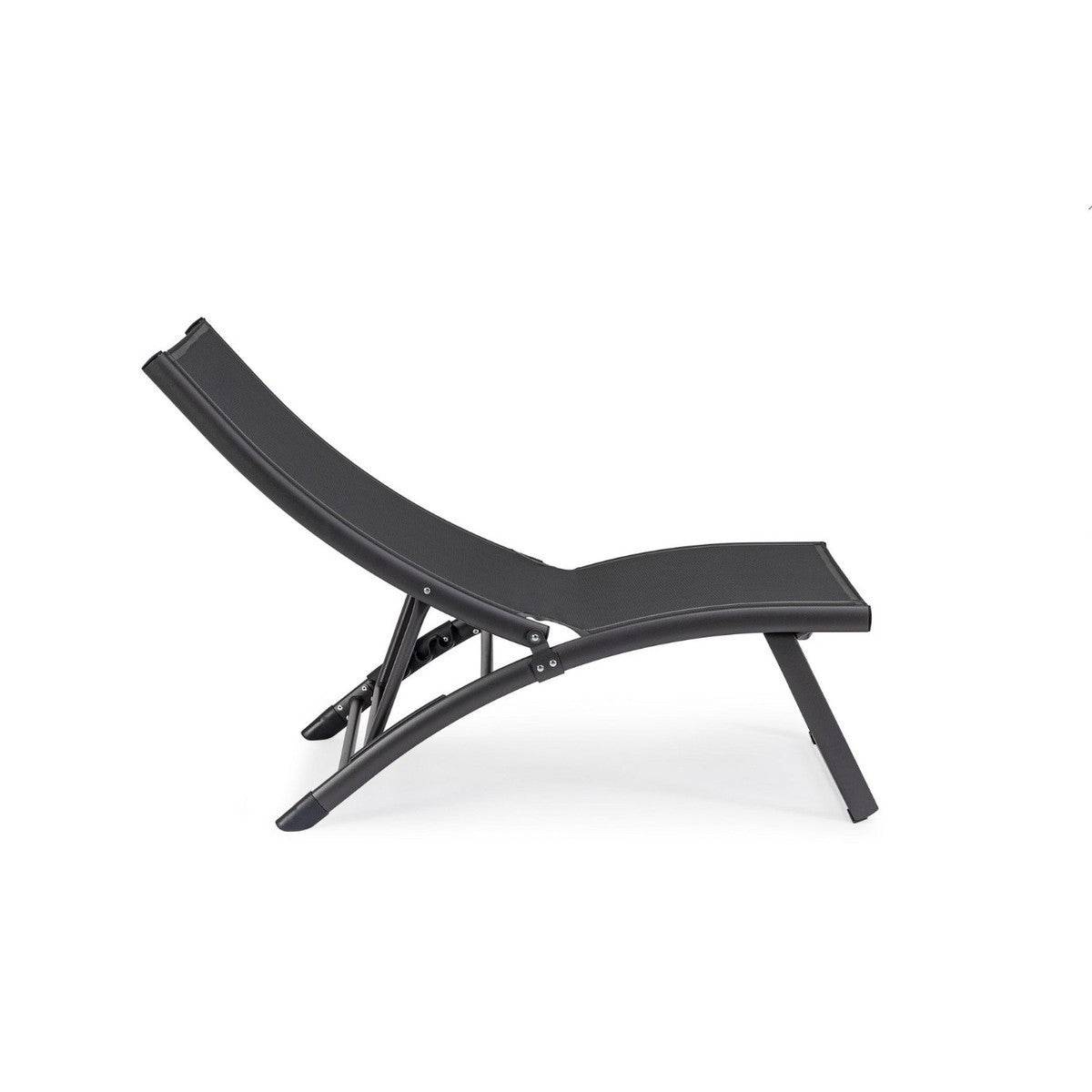 Fauteuil lounge inclinable gris Bizzotto Taylor en aluminium et textilène 53 x 166,5 x 90 cm