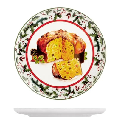 Plat à panettone Coupe Noël en porcelaine — 27 cm, 1 pièce assortie