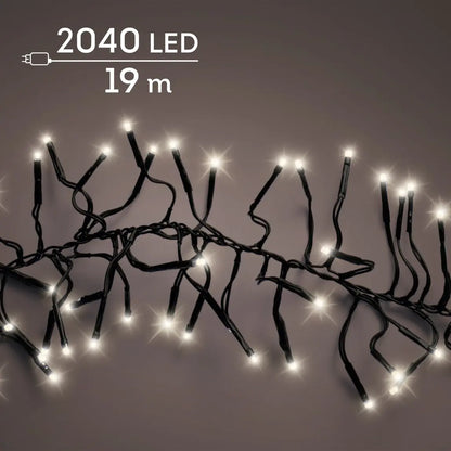 Catena luminosa LED Cluster bianco caldo da esterno 19 m